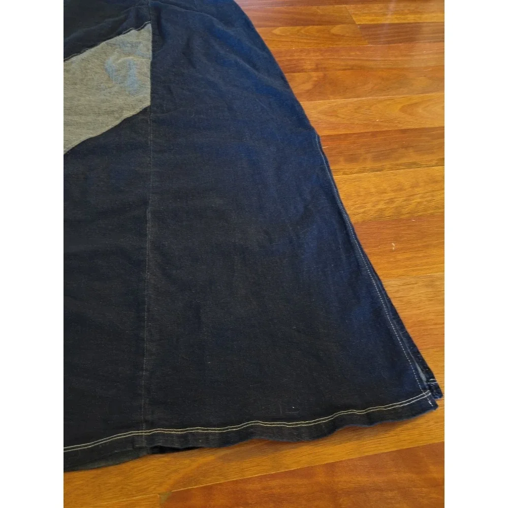 Rave Stretch Denim Patchwork Maxi Skirt XL - Picture 6 of 13